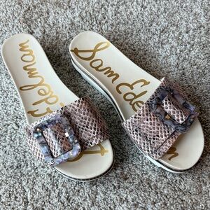 Sam Edelman Multicolor Snakeskin Slides